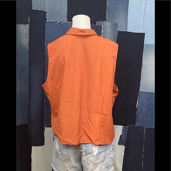 Vintage Sleeveless Button Down Vest Sz XL - Picture 4 of 7